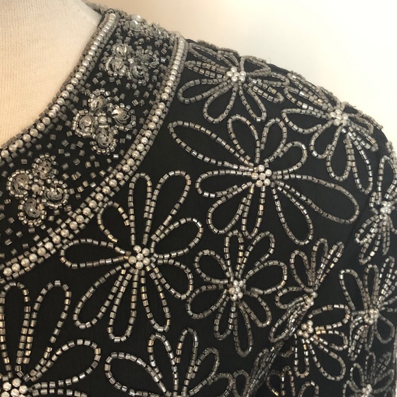 Vintage 'Dress Me Up' Black/Silver Party-Top - Picture 4 of 14